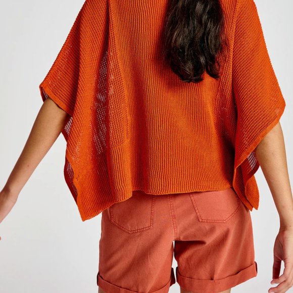 ESSENTIEL ANTWERP Bellaggio Poncho Pullover in Orange Size S (NEW) - Picture 4 of 8